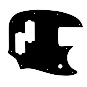 USA CUSTOM PICKGUARD für FENDER® SHORT SCALE MUSTANG BASS® PJ - 3 Ply PG BLACK BWB