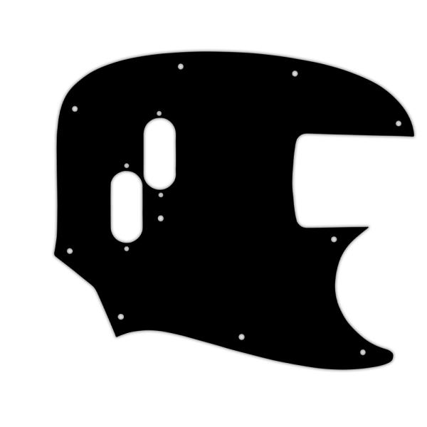 USA CUSTOM PICKGUARD for FENDER® REISSUE MUSTANG® BASS - 3 Ply PG BLACK BWB