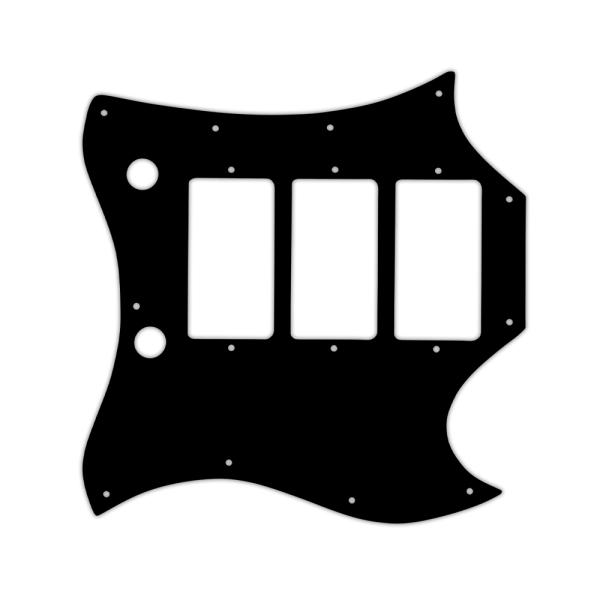 WD® CUSTOM PICKGUARD for GIBSON® 1964-1970 FULL FACE SG® CUSTOM - 3 Ply PG BLACK BWB