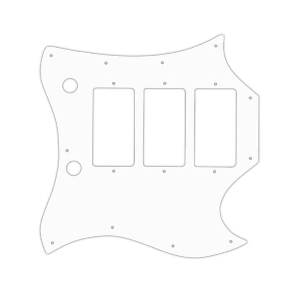 USA CUSTOM PICKGUARD für GIBSON® 1964-1970 FULL FACE SG® CUSTOM - 3 Ply PG WHITE WBW