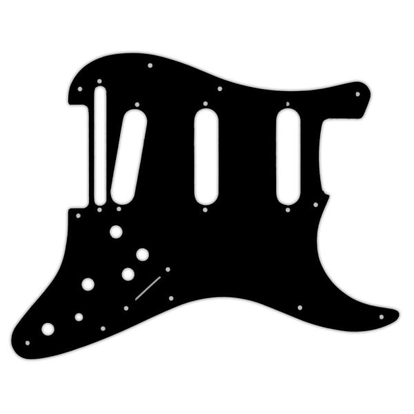 USA CUSTOM PICKGUARD for FENDER® ROLAND READY MIM STRATOCASTER® 1998-2005 MADE IN MEXICO - 3 Ply PG BLACK BWB