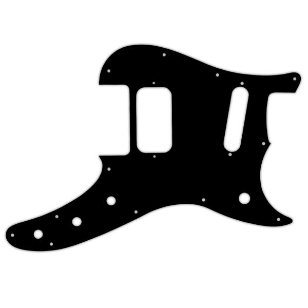 USA CUSTOM PICKGUARD for FENDER® DUO-SONIC® OFFSET HS - 3 Ply BLACK BWB