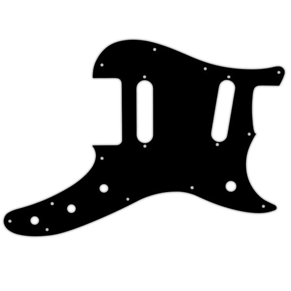 USA CUSTOM PICKGUARD for FENDER® DUO-SONIC® OFFSET SS - 3 Ply BLACK BWB