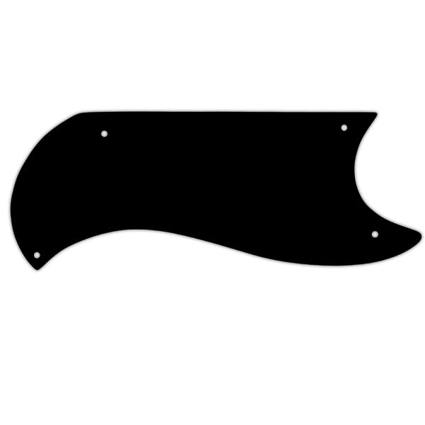 WD® CUSTOM PICKGUARD for GIBSON® 1961-1963 HALF FACE SG® CUSTOM - 3 Ply PG BLACK BWB