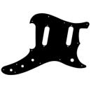 USA CUSTOM PICKGUARD for FENDER® 1993 - 1996 DUO-SONIC® REISSUE  - 3 Ply BLACK BWB