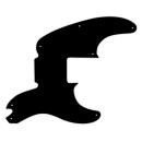 USA CUSTOM PICKGUARD für FENDER®  MIKE DIRNT SIGNATURE  PRECISION BASS® - 3 Ply BLACK BWB