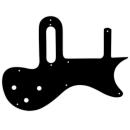 USA CUSTOM PICKGUARD für GIBSON® ONE PICKUP MELODY MAKER® - 3 Ply PG BLACK BWB